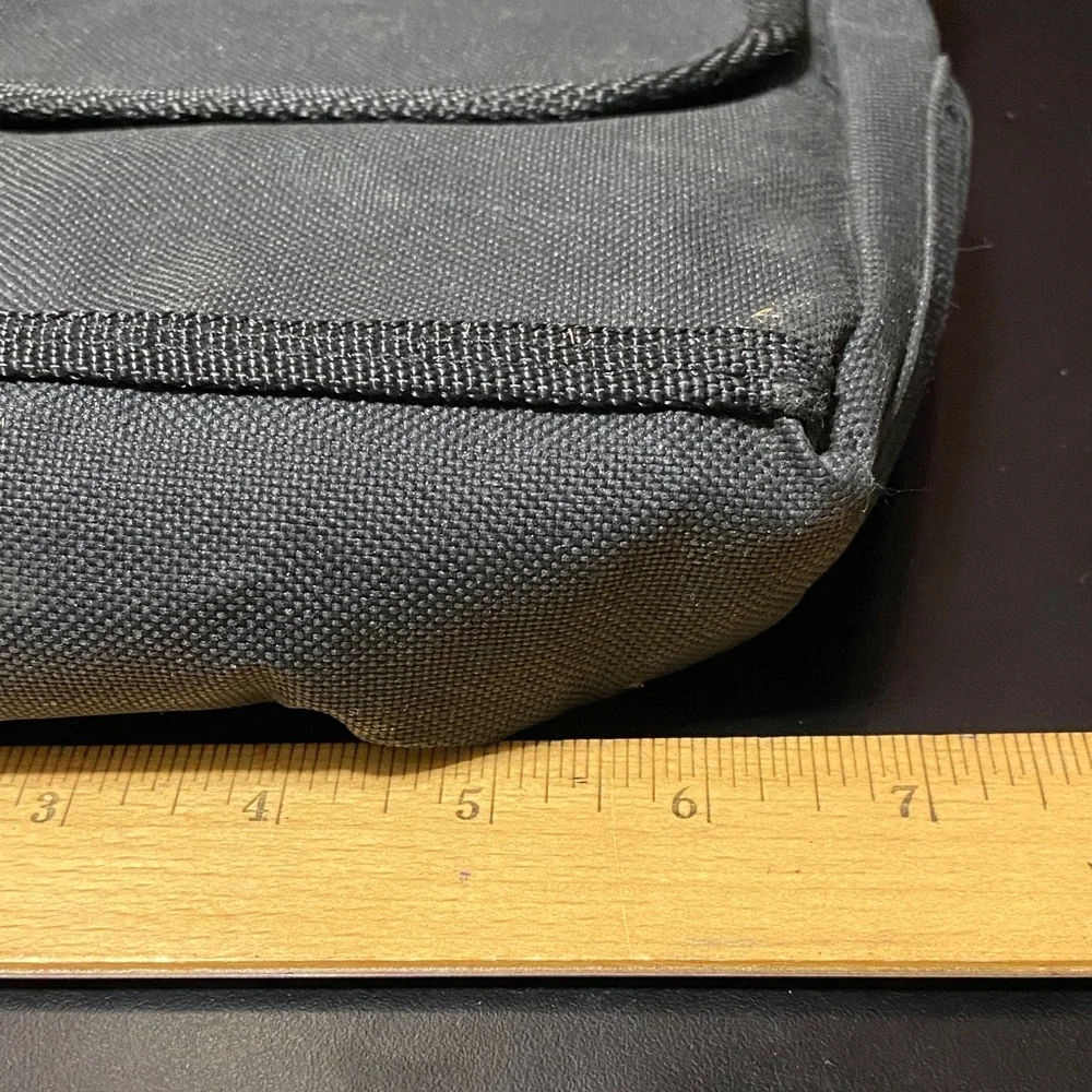 Vintage Black canvas messenger Crossbody or belt Bag